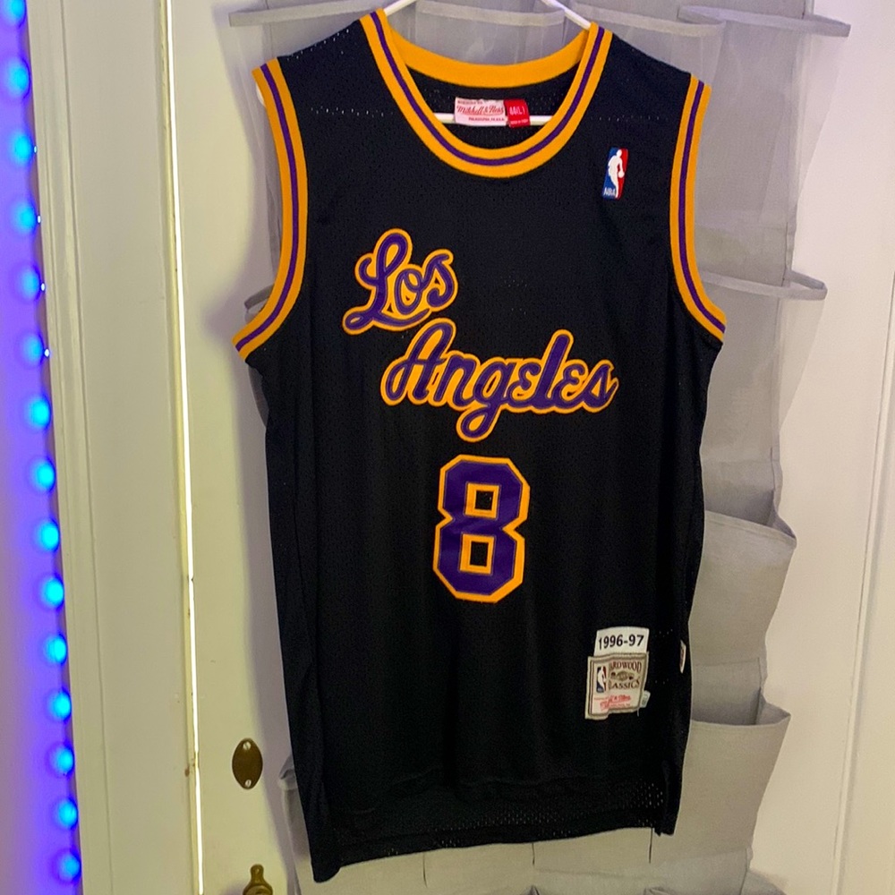 Kobe Bryant Authentic Vintage Black and Yellow “Mamba” Jersey Mitchell and Ness